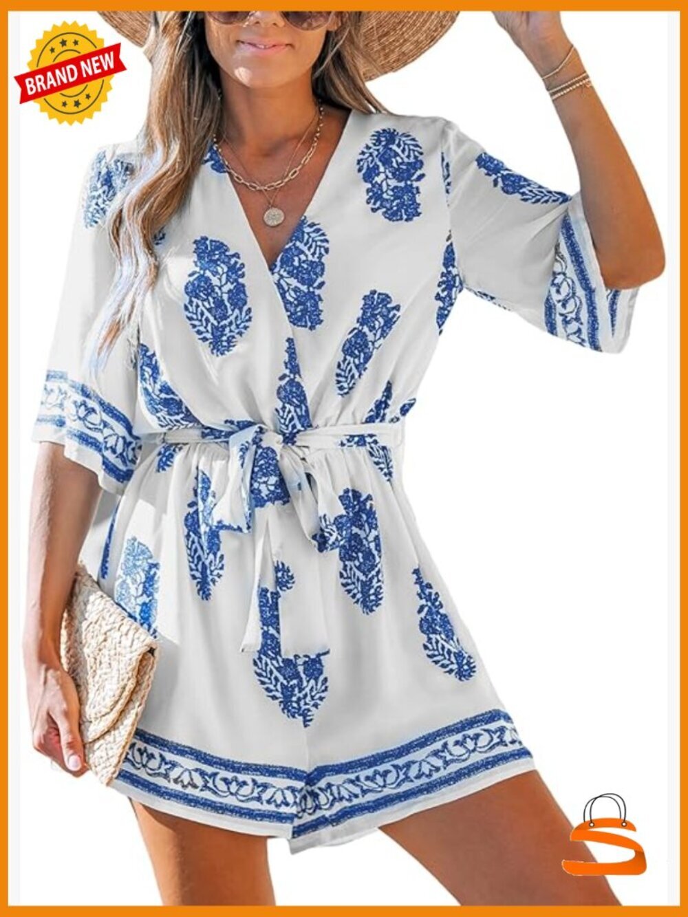 Womens Sleeveless V Neck Jumpsuit Romper Summer Casual Beach Vacation